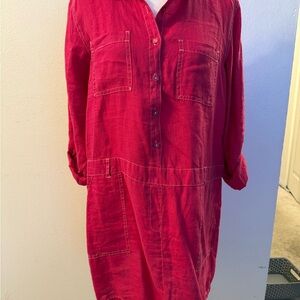 Michael Stars Pilar Pink Button-Up Shirt Dress size Large. Like new.